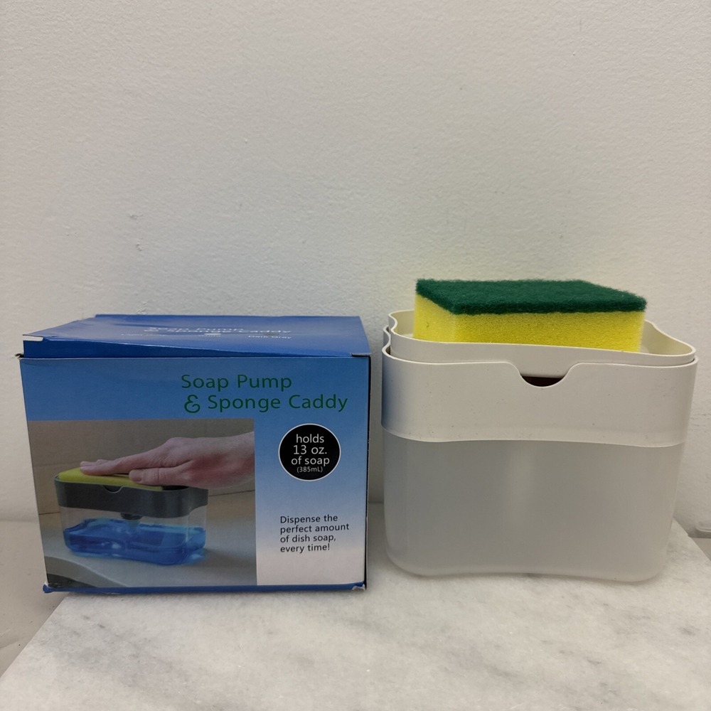 Sponge Holder Dishwashing Liquid Soap Cartridge Push Type Dispenser